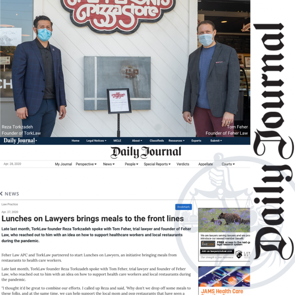 Lunches on Lawyers Featured in The Daily Journal